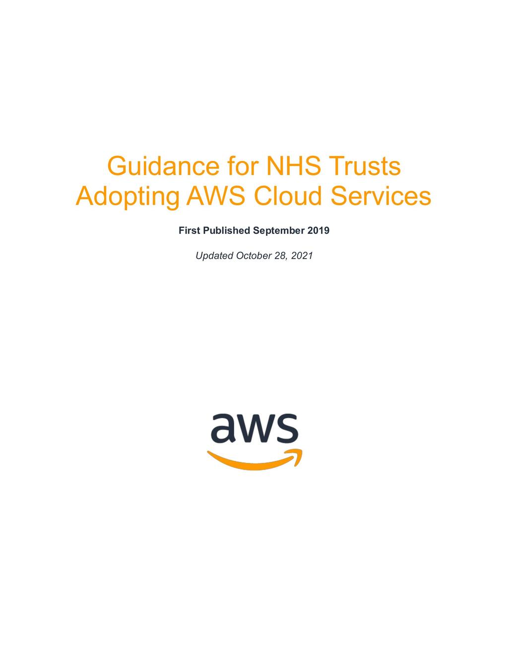 Guidance for NHS Trusts Adopting AWS Cloud Services