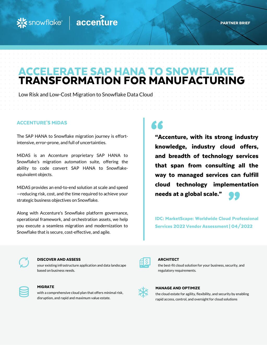 Accelerate Sap Hana to Snowflake Transformation for Manufacturing